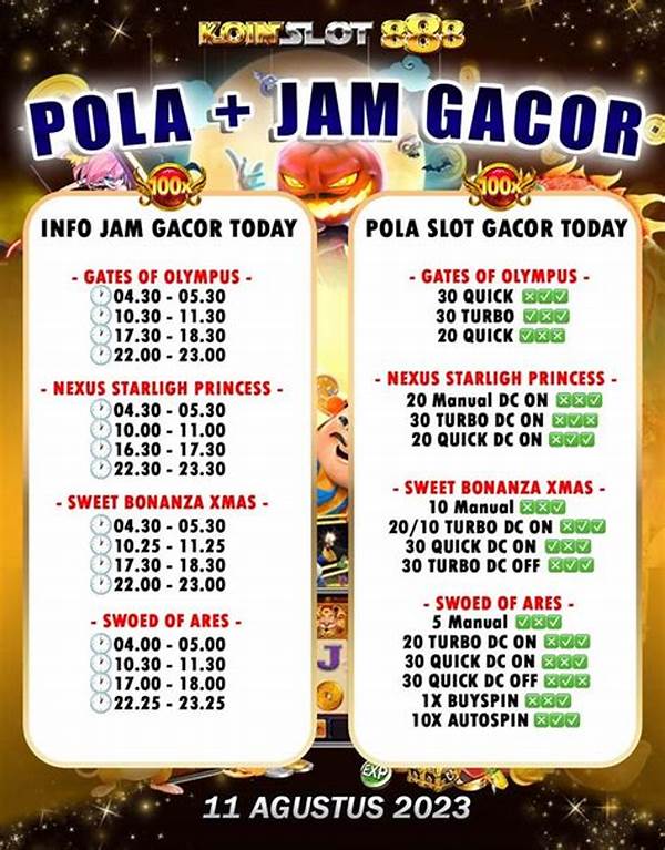 Pola Time Consistency: Bermain Slot Di Jam Yang Sama Setiap Hari Untuk Mencari Pola Gacor Harian.